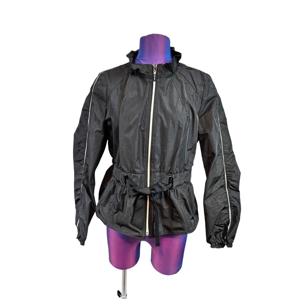 White House Black Market Black Lightweight Windbreaker Jacket Size 10 Women N56 - Picture 12 of 12
